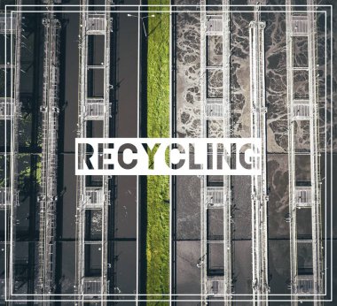 Atık yönetimi. Kanalizasyon tedavi planı görünümünü Recycling.Aerial