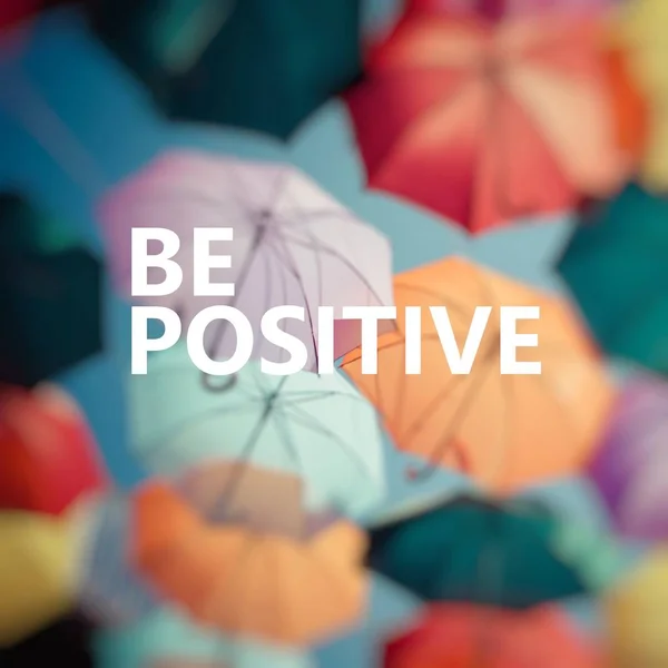 Positive Thinking. Background colorful umbrella. — Stock Photo, Image