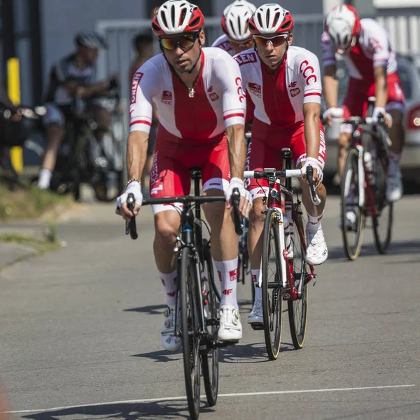 Jaworzno, Polska - 31 lipca 2017: Rowerzystów na początku t — Zdjęcie stockowe