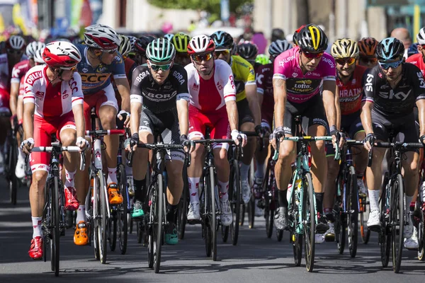 Jaworzno, Polonya - 31 Temmuz 2017: Bisikletçiler t başında