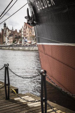 Gdansk, Polonya - 04 Ağustos 2017: Motlawa Ss Soldek gemide rive