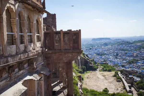 La città blu di Jodhpur con il Forte di Mehrangarh . — Foto Stock