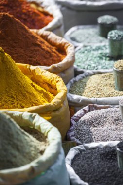 geleneksel baharat ve Hindistan Yerel Pazar içinde kuru meyve.