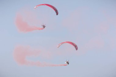 Radom, Polonya - 26 Ağustos 2017: akrobasi uçan Dragons gr