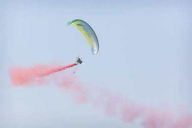 Radom, Polonya - 26 Ağustos 2017: akrobasi uçan Dragons gr