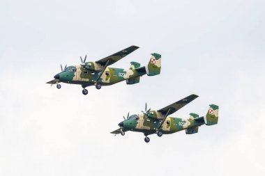 Radom, Polonya - 26 Ağustos 2017: Lehçe M-28bduring hava gösterisi Ra