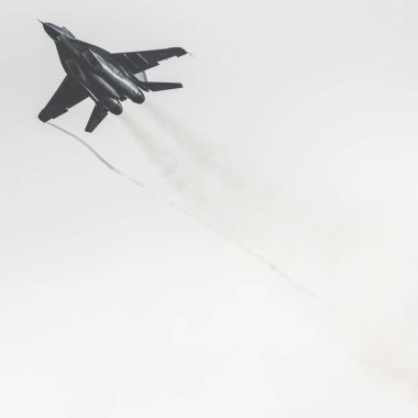 Radom, Polonya - 26 Ağustos 2017: Lehçe Mig-29 savaş görüntüleme 