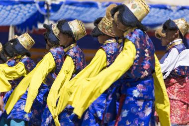 Leh, Hindistan - 20 Eylül 2017: Ladakhi tanımlanamayan sanatçıları 