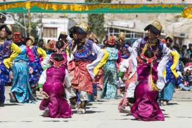 Leh, Hindistan - 20 Eylül 2017: Ladakhi tanımlanamayan sanatçıları 