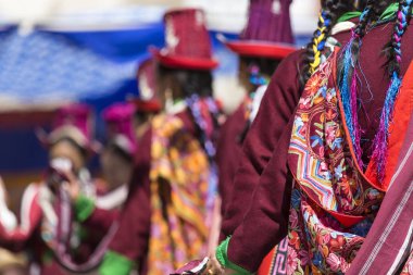 Leh, Hindistan - 20 Eylül 2017: Ladakhi tanımlanamayan sanatçıları 