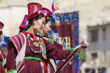 Leh, Hindistan - 20 Eylül 2017: Ladakhi tanımlanamayan sanatçıları 