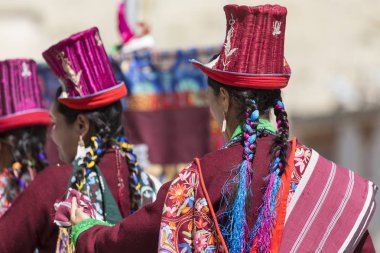Leh, Hindistan - 20 Eylül 2017: Ladakhi tanımlanamayan sanatçıları 
