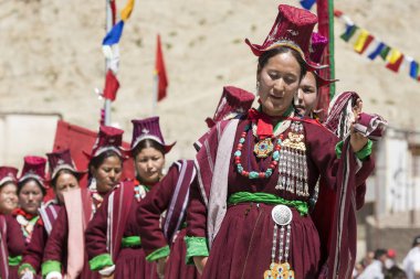 Leh, Hindistan - 20 Eylül 2017: Ladakhi tanımlanamayan sanatçıları 