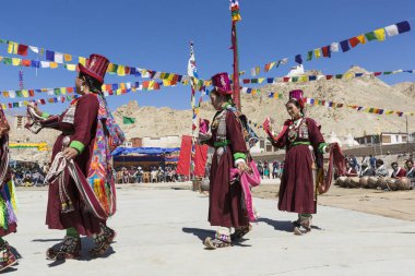 Leh, Hindistan - 20 Eylül 2017: Ladakhi tanımlanamayan sanatçıları 