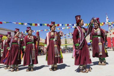 Leh, Hindistan - 20 Eylül 2017: Ladakhi tanımlanamayan sanatçıları 