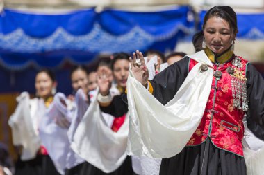 Leh, Hindistan - 20 Eylül 2017: Ladakhi tanımlanamayan sanatçıları 