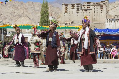 Leh, Hindistan - 20 Eylül 2017: Ladakhi tanımlanamayan sanatçıları 