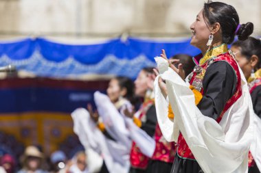 Leh, Hindistan - 20 Eylül 2017: Ladakhi tanımlanamayan sanatçıları 