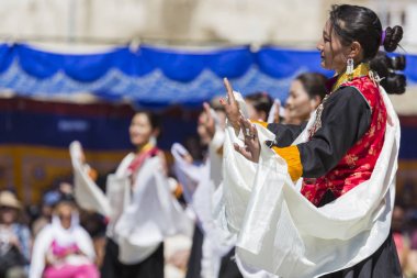Leh, Hindistan - 20 Eylül 2017: Ladakhi tanımlanamayan sanatçıları 