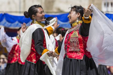 Leh, Hindistan - 20 Eylül 2017: Ladakhi tanımlanamayan sanatçıları 