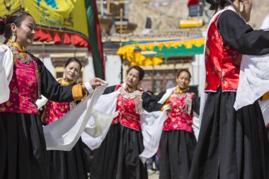 Leh, Hindistan - 20 Eylül 2017: Ladakhi tanımlanamayan sanatçıları 