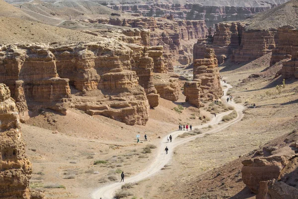 Charyn canyon, Almaty régióban, a Kazakhstan.Beautiful-hegy — Stock Fotó