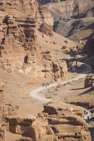 Charyn canyon na região de Almaty do Cazaquistão. Bela montanha — Fotografia de Stock