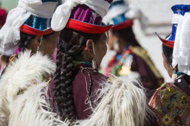 Leh, Hindistan - 20 Eylül 2017: Ladakhi tanımlanamayan sanatçıları