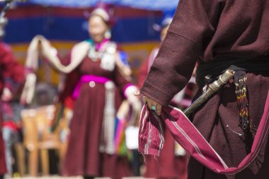 Leh, Hindistan - 20 Eylül 2017: Ladakhi tanımlanamayan sanatçıları