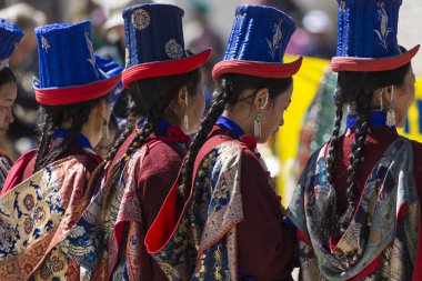 Leh, Hindistan - 20 Eylül 2017: Ladakhi tanımlanamayan sanatçıları