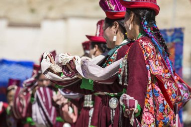 Leh, Hindistan - 20 Eylül 2017: Ladakhi tanımlanamayan sanatçıları