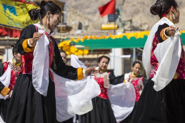 Leh, Hindistan - 20 Eylül 2017: Ladakhi tanımlanamayan sanatçıları