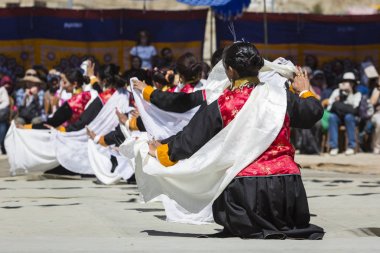 Leh, Hindistan - 20 Eylül 2017: Ladakhi tanımlanamayan sanatçıları