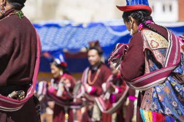 Leh, Hindistan - 20 Eylül 2017: Ladakhi tanımlanamayan sanatçıları