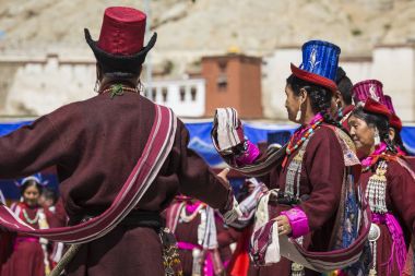 Leh, Hindistan - 20 Eylül 2017: Ladakhi tanımlanamayan sanatçıları