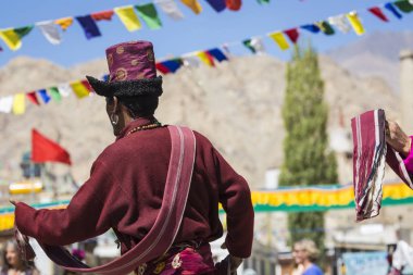 Leh, Hindistan - 20 Eylül 2017: Ladakhi tanımlanamayan sanatçıları