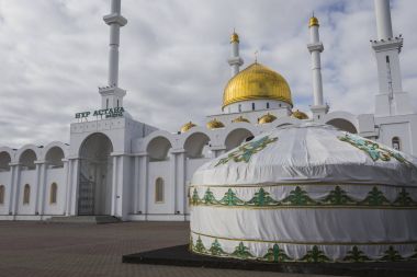 ASTANA, KAZAKHSTAN - SEPTEMBER 13, 2017: Exterior of the Nur Ast clipart