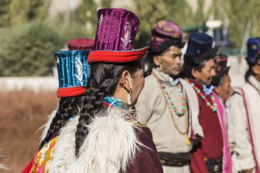 Leh, Hindistan - 20 Eylül 2017: Ladakhi tanımlanamayan sanatçıları