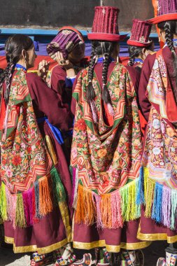 Leh, Hindistan - 20 Eylül 2017: Ladakhi tanımlanamayan sanatçıları