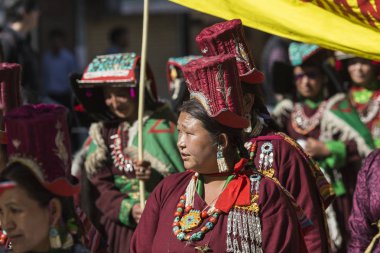 Leh, Hindistan - 20 Eylül 2017: Ladakhi tanımlanamayan sanatçıları