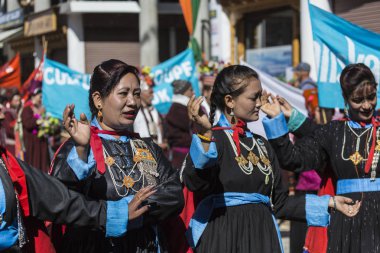 Leh, Hindistan - 20 Eylül 2017: Ladakhi tanımlanamayan sanatçıları