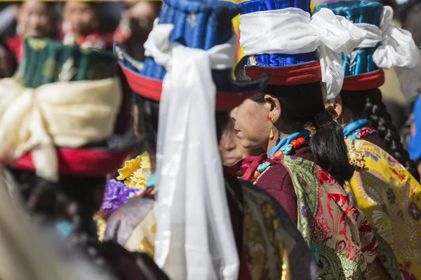 LEH, ÍNDIA - 20 de setembro de 2017: Artistas não identificados em Ladakhi — Fotografia de Stock