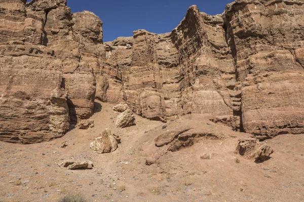 Charyn Canyon e o Vale dos Castelos, Parque Nacional, Cazaquistão — Fotografia de Stock