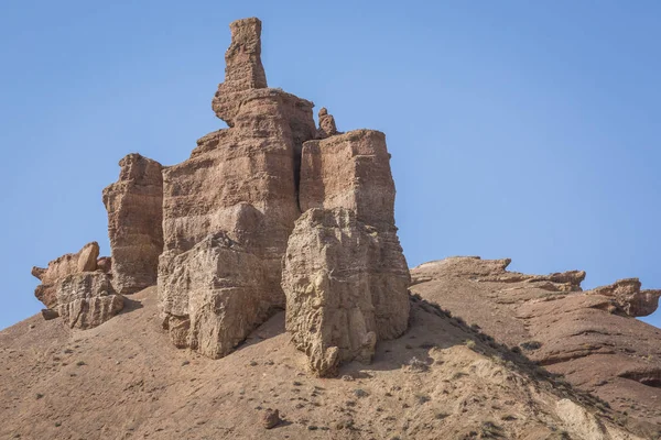 Charyn Canyon e o Vale dos Castelos, Parque Nacional, Cazaquistão — Fotografia de Stock