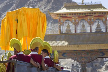 Leh, Hindistan - 20 Eylül 2017: Ladakhi tanımlanamayan sanatçıları