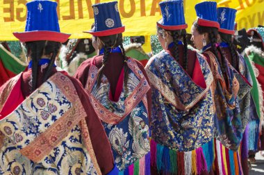 Leh, Hindistan - 20 Eylül 2017: Ladakhi tanımlanamayan sanatçıları