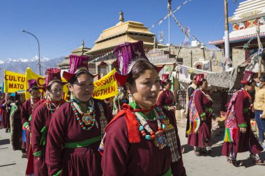 Leh, Hindistan - 20 Eylül 2017: Ladakhi tanımlanamayan sanatçıları