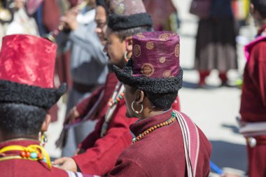 Leh, Hindistan - 20 Eylül 2017: Ladakhi tanımlanamayan sanatçıları