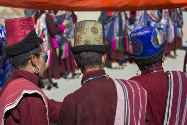Leh, Hindistan - 20 Eylül 2017: Ladakhi tanımlanamayan sanatçıları