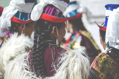 Leh, Hindistan - 20 Eylül 2017: Ladakhi tanımlanamayan sanatçıları